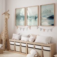 Landscape print, mountain wall art, landscape wall art, mint nursery, neutral wall art prints, mint green prints, nature prints, nursery art