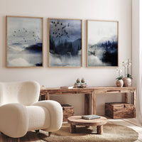 Landscape print, mountain wall art, landscape wall art, navy blue, neutral wall art prints, forest decor, nature prints, navy nursery