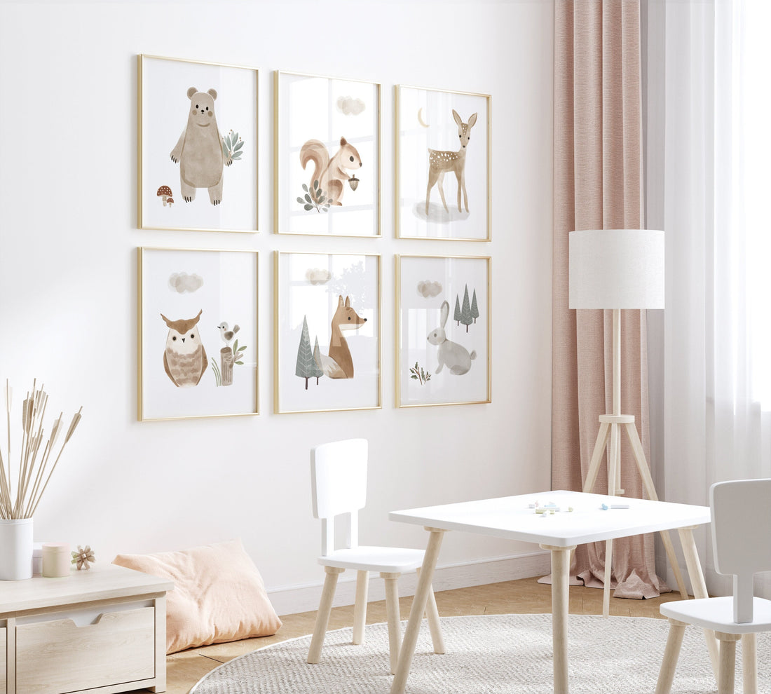 Boho nursery, Woodland nursery decor, animal prints, woodland themed nursery, nursery art woodland, nursery prints, gender neutral nursery