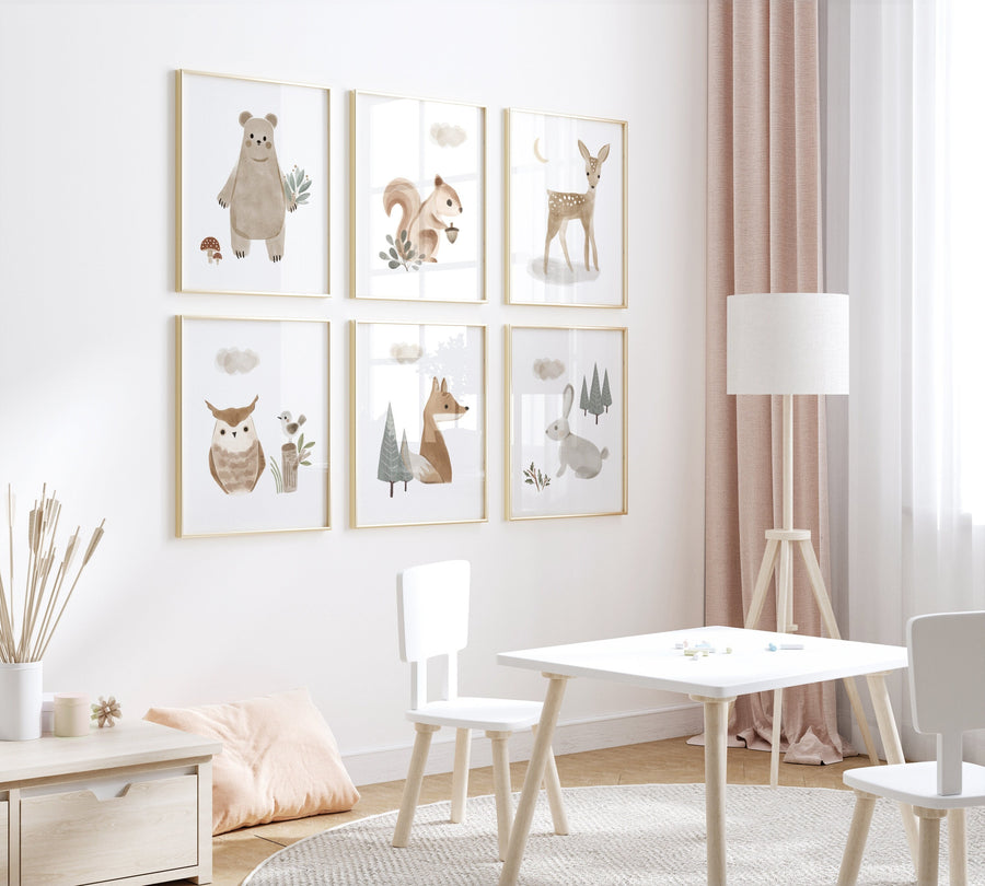 Boho nursery, Woodland nursery decor, animal prints, woodland themed nursery, nursery art woodland, nursery prints, gender neutral nursery