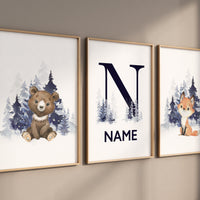 Nursery decor woodland, Woodland Nursery Wall Art, Woodland Print Set, animal prints, Woodland Animal Prints, gender neutral nursery