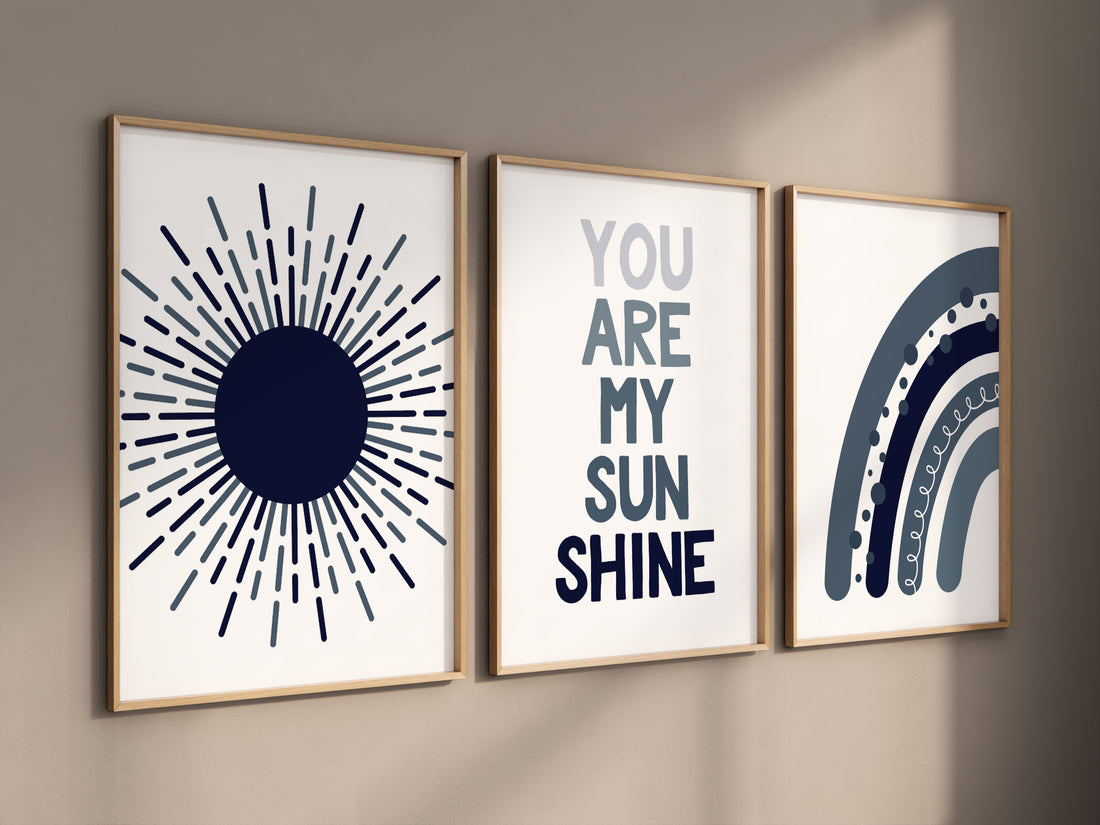 Nursery decor boy Boho, rainbow nursery, navy nursery, boys room decor, Navy blue nursery, moon nursery, boho prints, boys nursery wall art