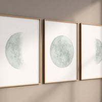 Moon nursery decor, moon print, sage nursery, full moon print, gender neutral, moon nursery, sage green, moon wall art, nursery prints