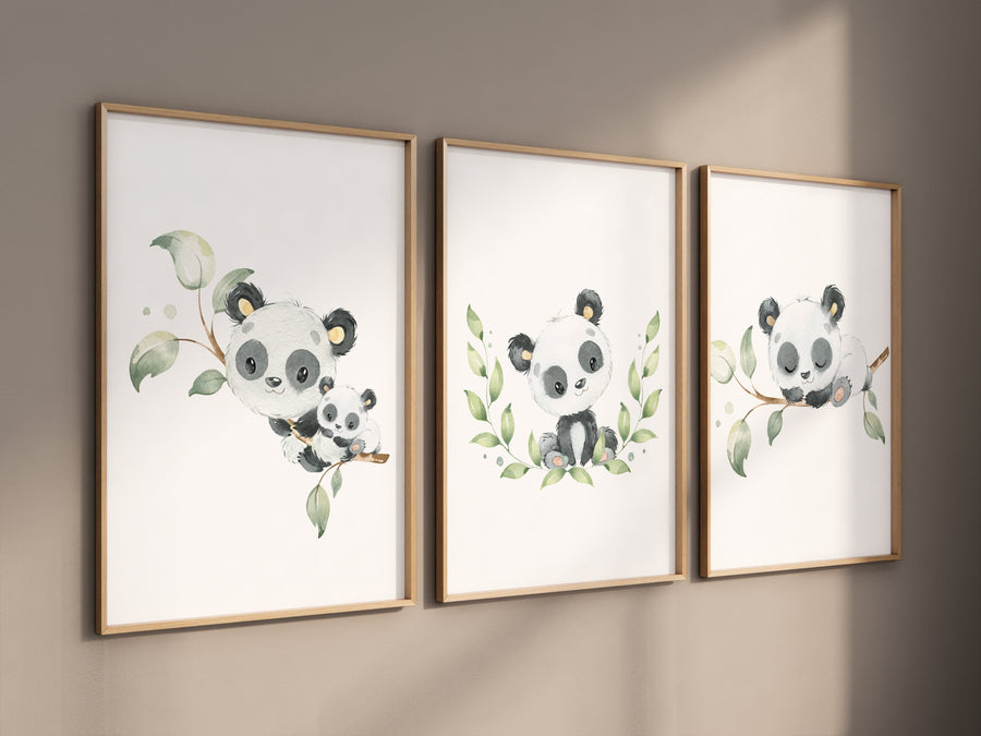 Panda nursery decor, gender neutral, panda prints, nursery wall art, nursery prints animals, nursery decor boy, nursery decor girl