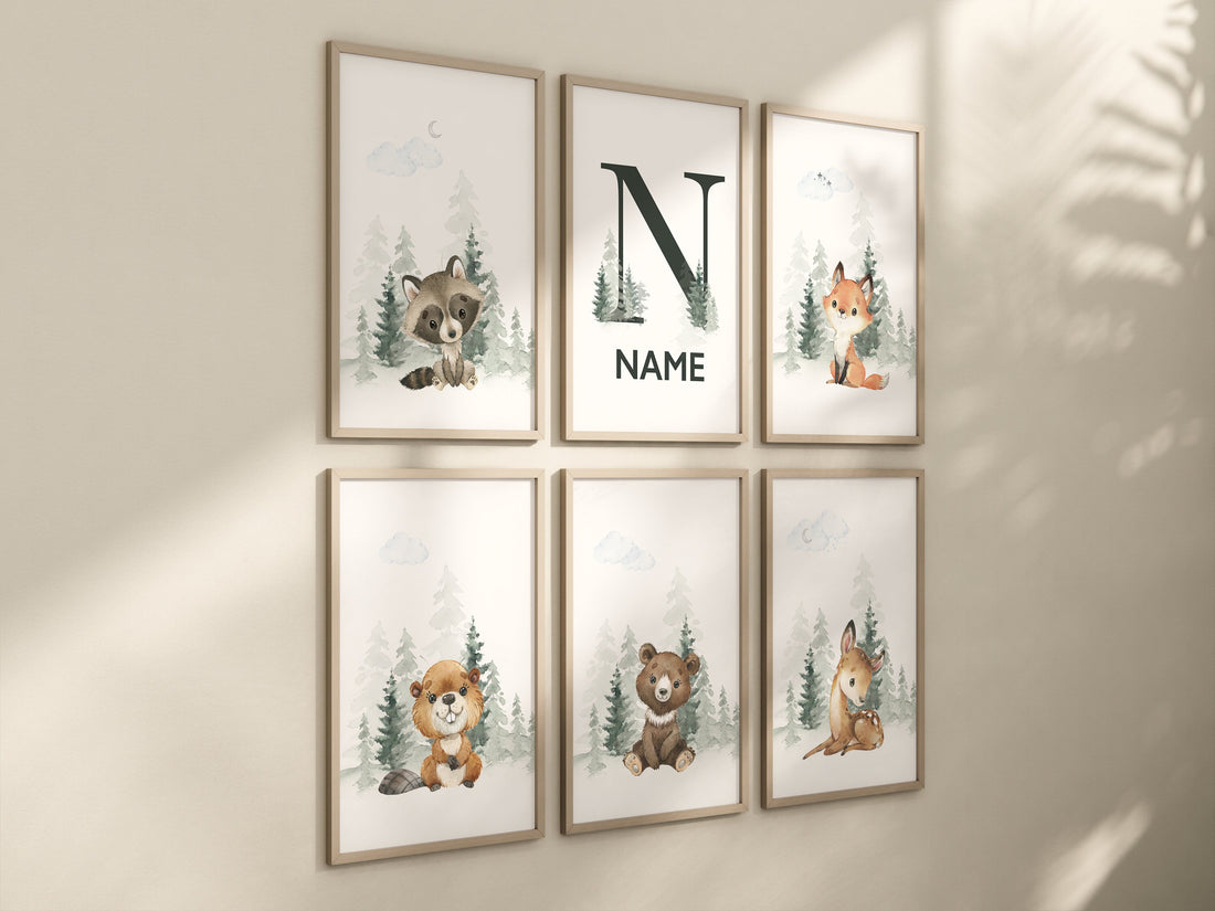 Woodland animals, nursery wall art animals, animal nursery decor, woodland nursery prints, woodland prints for nursery, tree nursery print