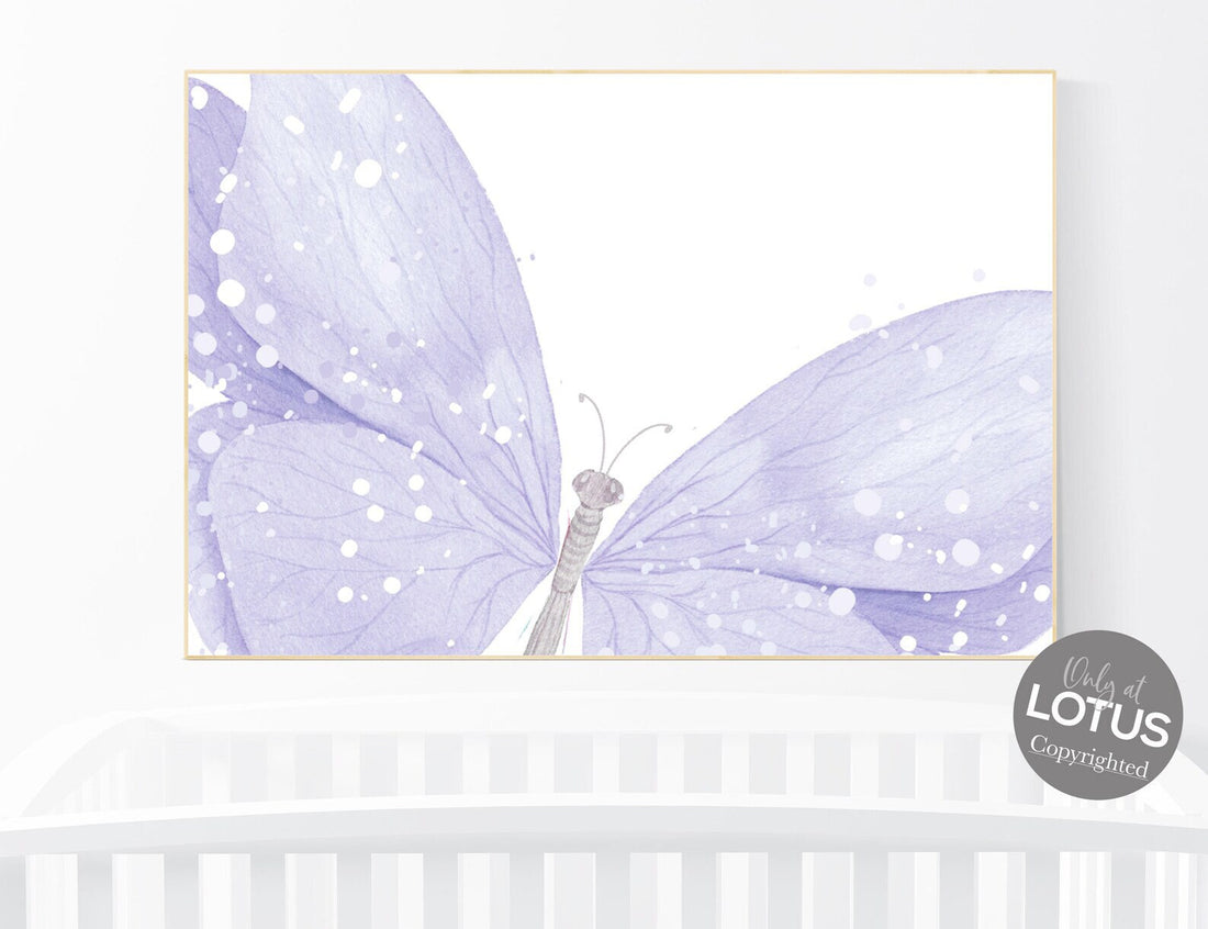 Nursery decor girl butterfly, purple nursery, nursery decor girl, butterfly nursery wall art, lavender nursery, lilac nursery, girls room