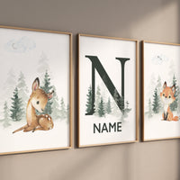 Nursery decor woodland, Woodland Nursery Wall Art, Woodland Print Set, animal prints, Woodland Animal Prints, gender neutral nursery