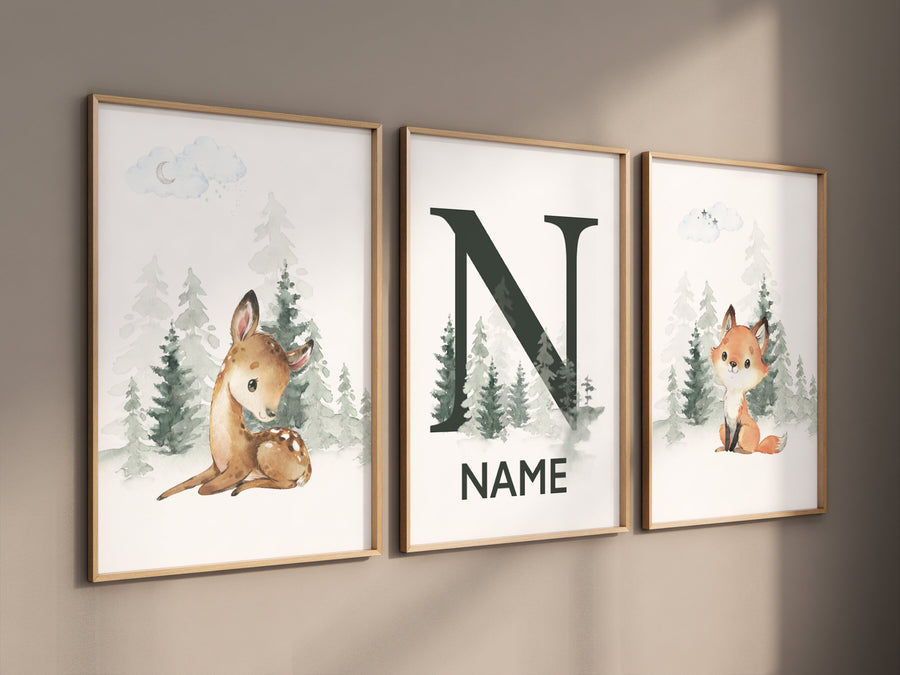 Nursery decor woodland, Woodland Nursery Wall Art, Woodland Print Set, animal prints, Woodland Animal Prints, gender neutral nursery