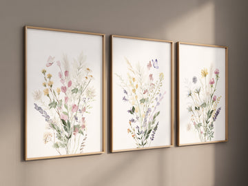 Boho Nursery wall art, Wildflower Nursery Decor, Floral Nursery, Girl Nursery Decor, vintage flower nursery, Botanical Print, home decor