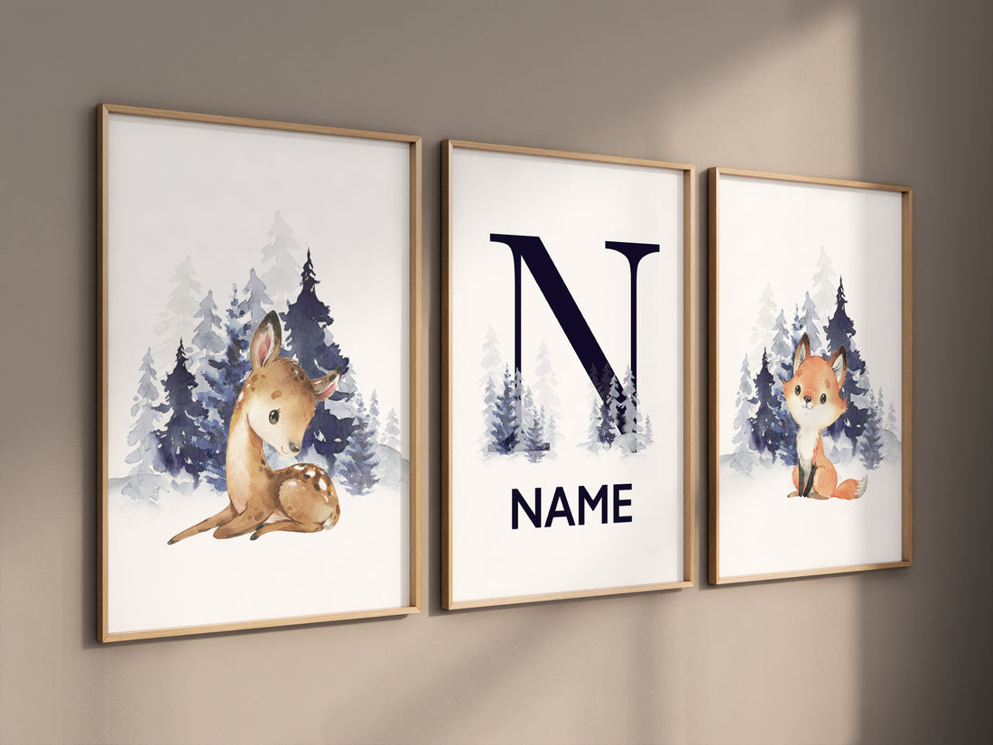 Nursery decor woodland, Woodland Nursery Wall Art, Woodland Print Set, animal prints, Woodland Animal Prints, gender neutral nursery