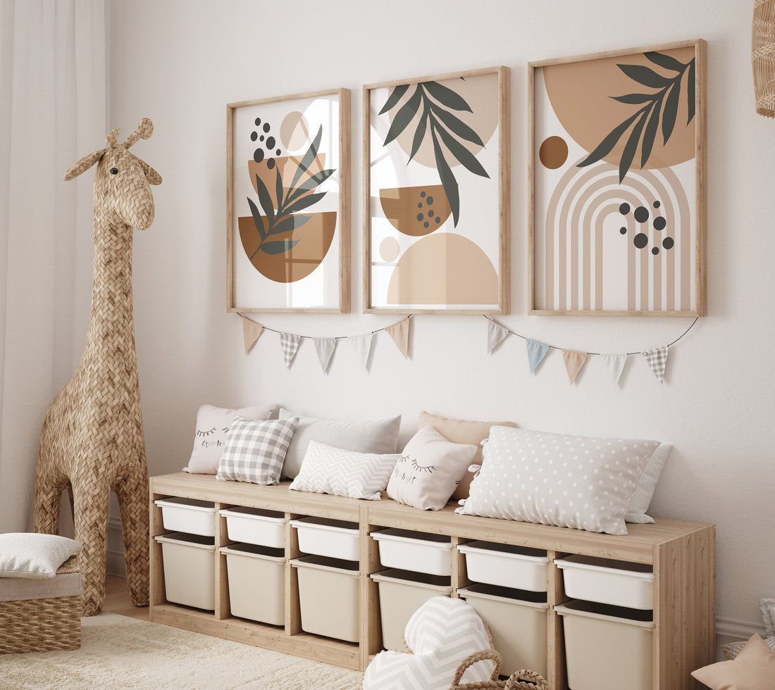 Boho abstract print, Boho Wall Decor, earth colors, boho nursery, rainbow nursery, Mid Century Print, gender neutral, Abstract Art