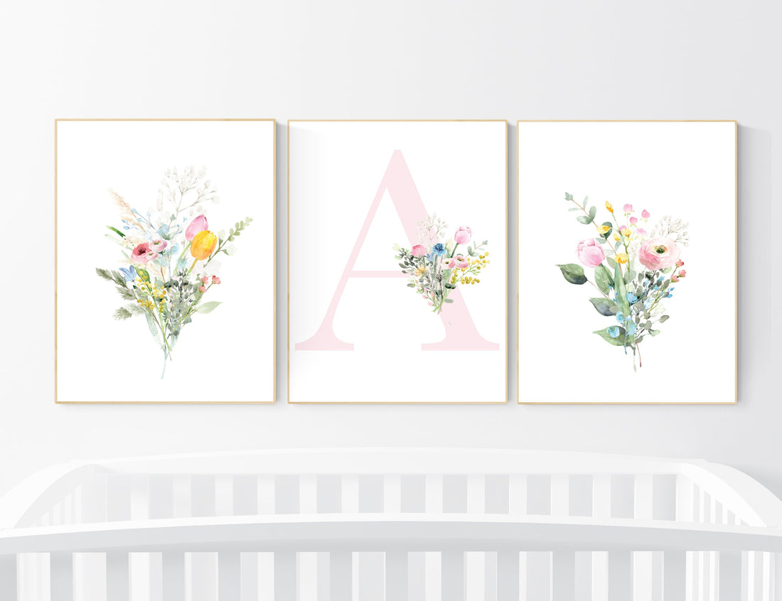 Boho Nursery wall art, Wildflower Nursery Decor, Floral Nursery, Girl Nursery Decor, flower nursery, Botanical Print, home decor