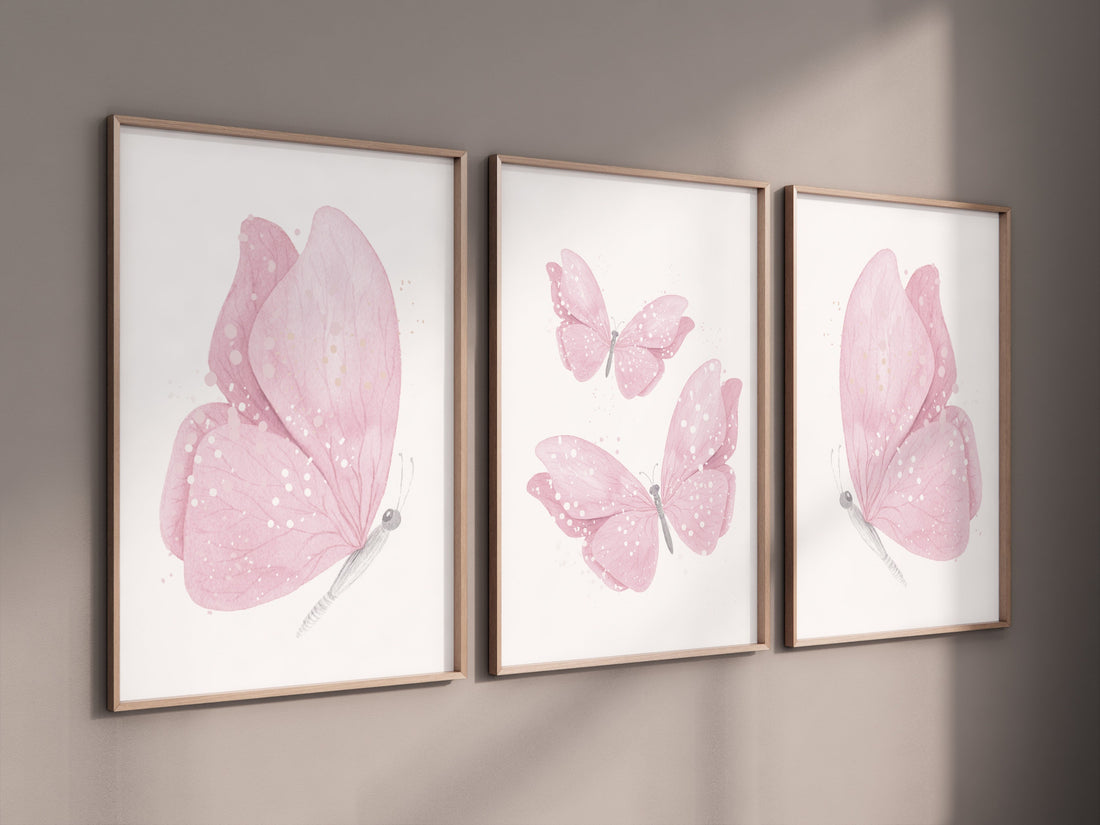 Nursery decor girl butterflies, Butterfly Nursery Art, Girl Nursery Art, Butterfly Nursery Decor for Baby Girl, Butterfly Art, light pink