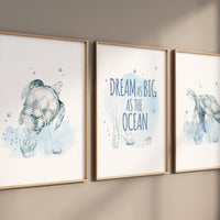 Ocean nursery decor, Sea Turtle nursery, Nautical nursery print set, under the sea nursery, gender neutral nursery, nautical nursery