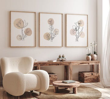 Boho Botanical Prints, neutral colors, Wildflower Nursery, floral nursery, earth colors, Wild Flowers, Flower Nursery, home decor