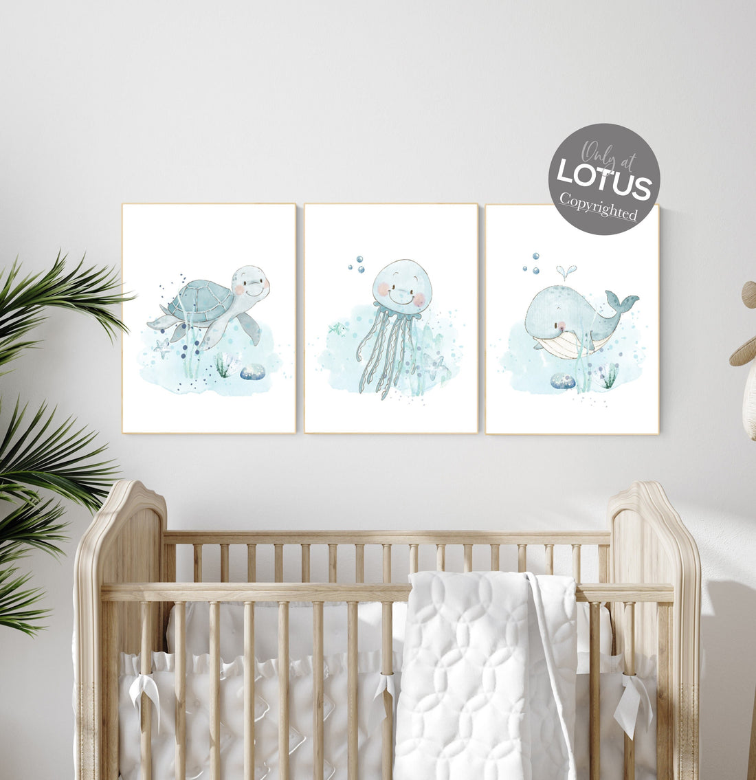 Under the sea wall art, Ocean nursery decor, Nautical nursery print set, under the sea nursery, gender neutral nursery, ocean nursery