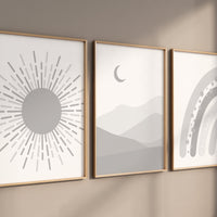 Nursery wall art grey, gray gold nursery, nursery decor neutral, baby room decor gender neutral, sunshine nursery, grey gold, baby room art