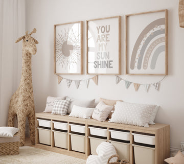 Nursery wall art grey, gray gold nursery, nursery decor neutral, baby room decor gender neutral, sunshine nursery, grey gold, baby room art