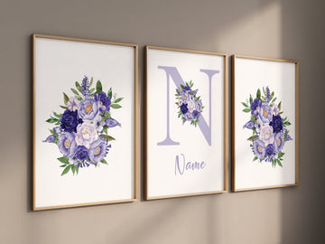 Purple flower nursery decor, Nursery decor girl purple, nursery decor girl flower, lavender nursery, lilac nursery, girls room decor purple