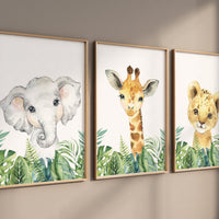 Tropical nursery, Safari Animal Nursery Prints, Jungle Animals, safari animals, safari nursery, gender neutral nursery, tropical animals