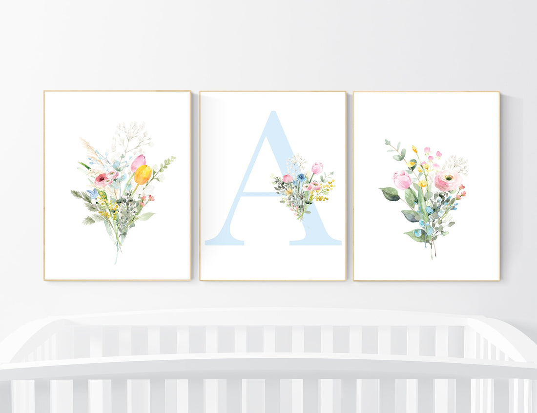 Boho Nursery wall art, Wildflower Nursery Decor, Floral Nursery, Girl Nursery Decor, flower nursery, Botanical Print, home decor