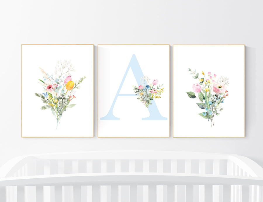 Boho Nursery wall art, Wildflower Nursery Decor, Floral Nursery, Girl Nursery Decor, flower nursery, Botanical Print, home decor