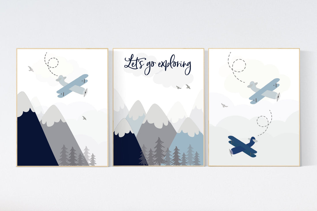 Adventure nursery decor, nursery decor boy adventure, nursery decor boy airplane, let&