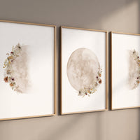 Floral Moon Phases Print: Botanical Nursery Wall Art