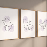 Nursery decor girl butterflies, Butterfly Nursery Art, line art, Girl Nursery Art, Butterfly Nursery Decor for Baby Girl, purple nursery