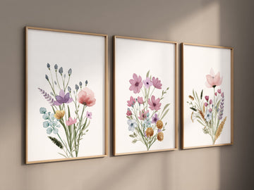 Boho Nursery wall art, Wildflower Nursery Decor, Floral Nursery, Girl Nursery Decor, vintage flower nursery, Botanical Print, home decor