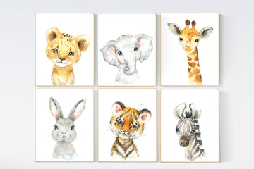 Animal prints nursery, safari animals, gender neutral nursery, Animals Nursery Prints, Woodland Nursery Decor, Safari Nursery Wall Art