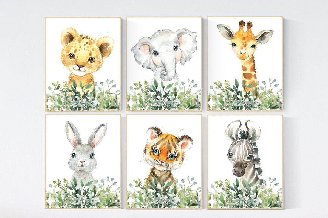 Safari animals, Animal prints nursery, gender neutral nursery, Animals Nursery Prints, Woodland Nursery Decor, Safari Nursery Wall Art