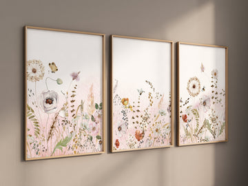 Boho Nursery wall art, Wildflower Nursery Decor, Floral Nursery, Girl Nursery Decor, vintage flower nursery, Botanical Print, home decor