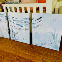 Under the sea wall art, Ocean nursery decor, Nautical nursery print set, under the sea nursery, gender neutral nursery, ocean, nautical