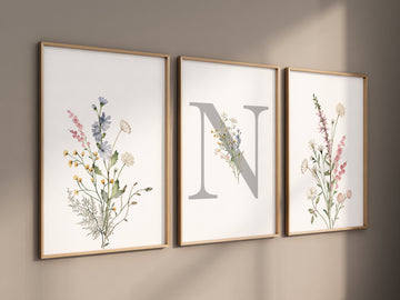 Boho Nursery wall art, Wildflower Nursery Decor, Floral Nursery, Girl Nursery Decor, vintage flower nursery, Botanical Print, home decor
