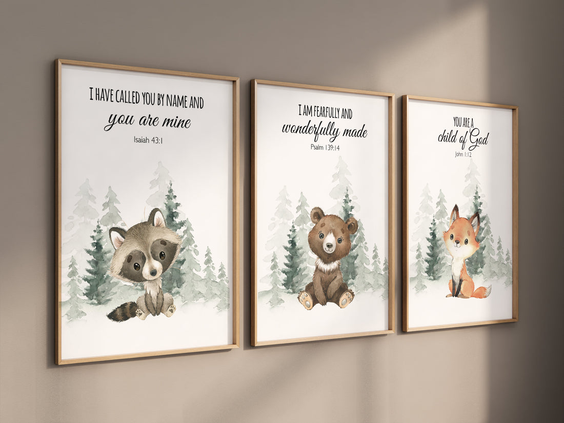 Nursery decor woodland, Woodland Nursery Wall Art, Woodland Print Set ...