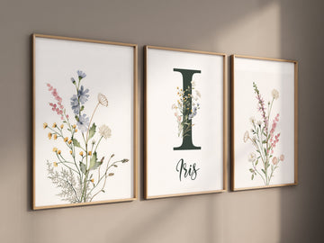Boho Nursery wall art, Wildflower Nursery Decor, Floral Nursery, Girl Nursery Decor, vintage flower nursery, Botanical Print, home decor