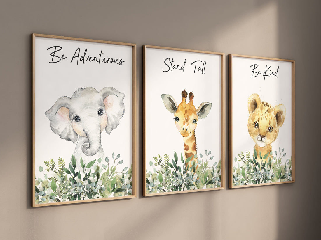 Safari Jungle Animal Nursery Wall Art, Neutral Baby Room Decor, Jungle Animal Print, Safari Nursery Wall Art, Boho Jungle Nursery Print