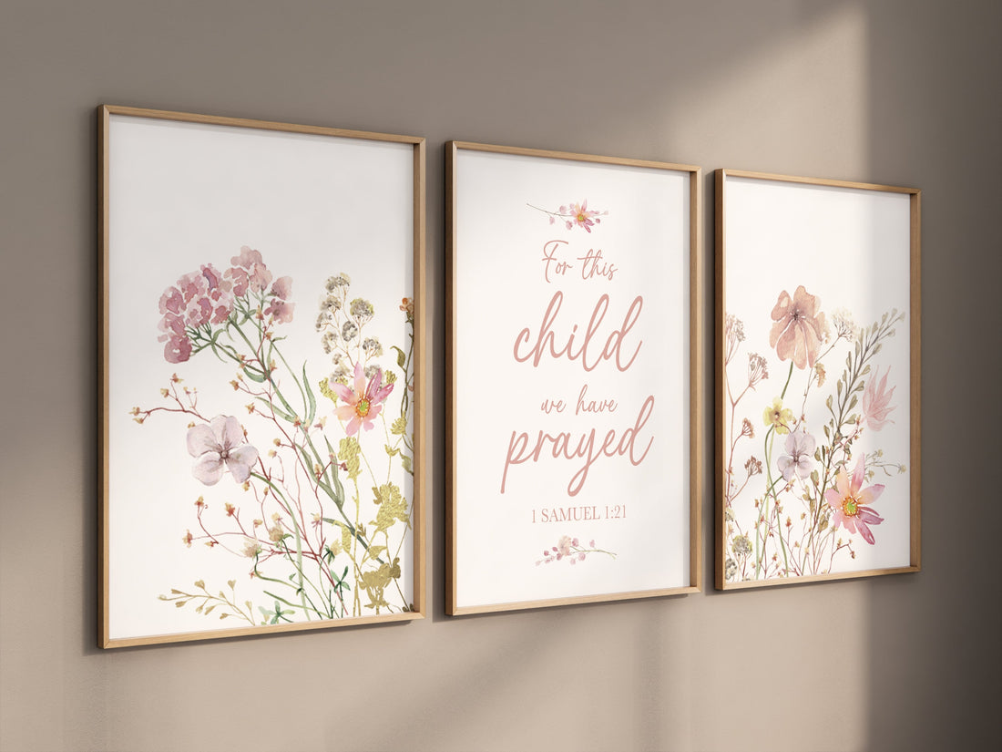 Wildflower print nursery, nursery decor girl wildflower, nursery decor girl boho, blush nursery, flower nursery print, verse print