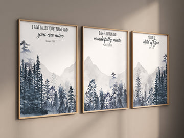 Nursery decor boy woodland, mountain wall art, tree nursery decor, adventure theme nursery, forest, navy blue, woodland nursery wall art