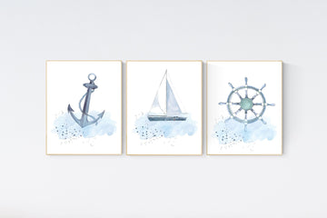 Ocean nursery decor, Nautical nursery print set, under the sea nursery, gender neutral nursery, ocean, nautical, Under the sea wall art