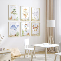 Sea Animal Nursery Prints: Watercolor Ocean Wall Art