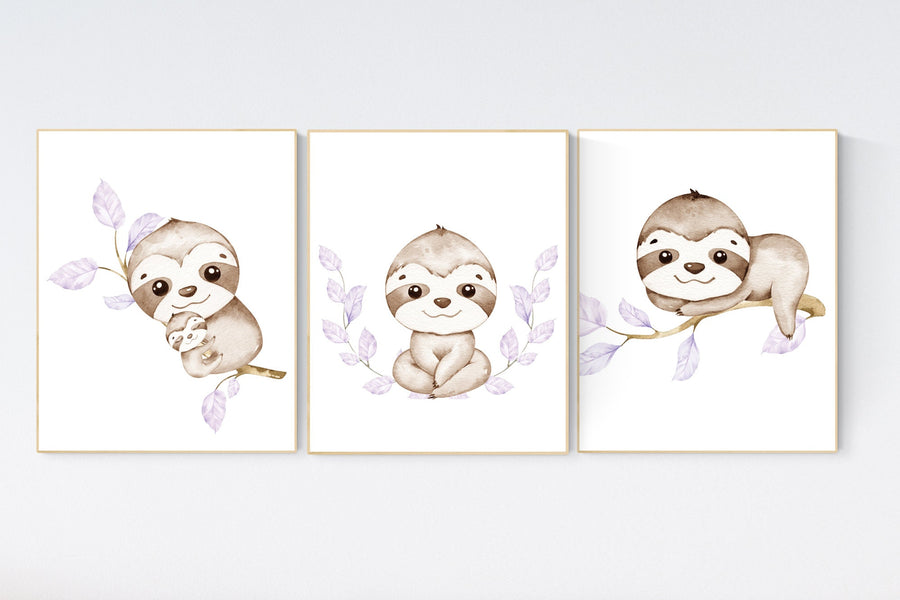 Sloth nursery decor, gender neutral, sloth prints, nursery wall art, nursery prints animals, nursery decor boy, nursery decor girl