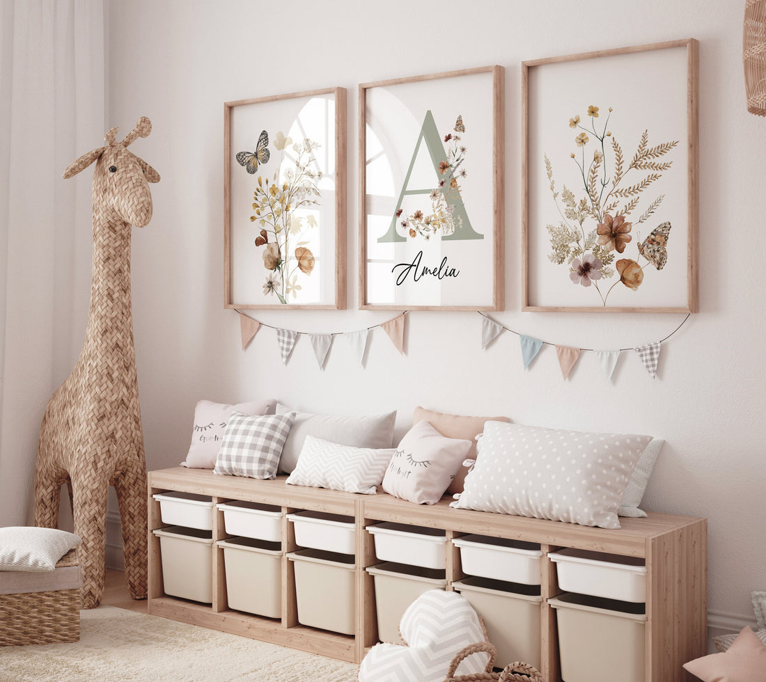 Wildflowers Prints,  Floral nursery Wall Art, boho Nursery, Girl Nursery Decor, flower nursery, vintage flower nursery print
