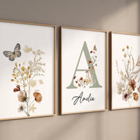 Wildflowers Prints,  Floral nursery Wall Art, boho Nursery, Girl Nursery Decor, flower nursery, vintage flower nursery print