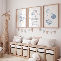 Space Nursery Wall Art Set, Nursery Wall Art Space, Space Nursery Prints, Nursery Decor Space Boy, boys room decor, boys room decor