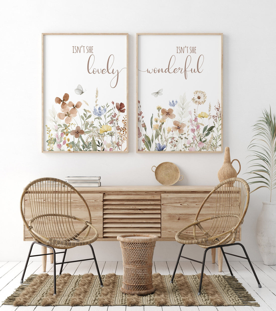 Wall Decor Floral Nursery Prints Floral Nursery Decor, Set Of