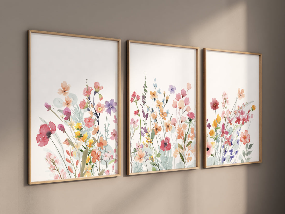 Watercolor Wildflower Nursery Print: Boho Floral Wall Art