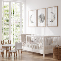 Moon phases, flower nursery, Moon wall art, botanical nursery, Full moon, Moon print, nursery decor girl, Moon nursery, neutral nursery