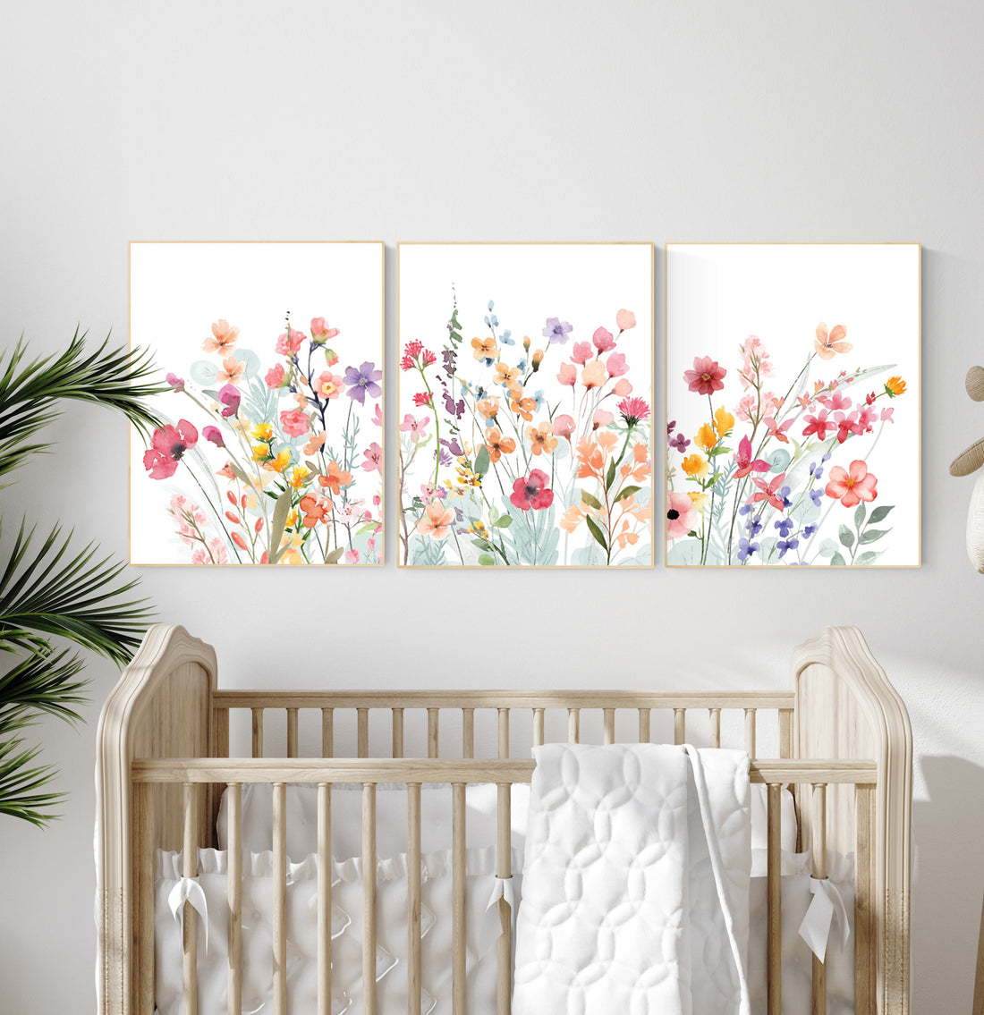 Watercolor Wildflower Nursery Print: Boho Floral Wall Art